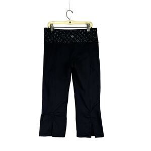 Lululemon Womens 6 Black Gather and Crow Crop Leggings Split Hem Athletic Pants
